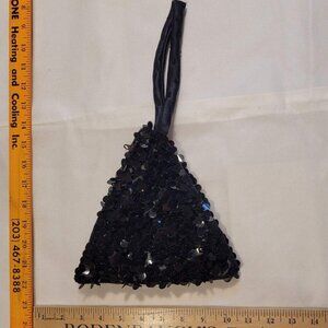 Black Satin & Sequin evening bag